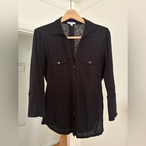 James Perse SHEER SLUB SIDE PANEL SHIRT